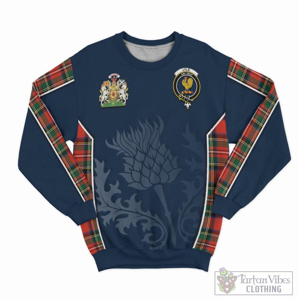 Lyle Tartan Sweatshirt with Family Crest and Scottish Thistle Vibes Sport Style - Tartan Vibes Clothing
