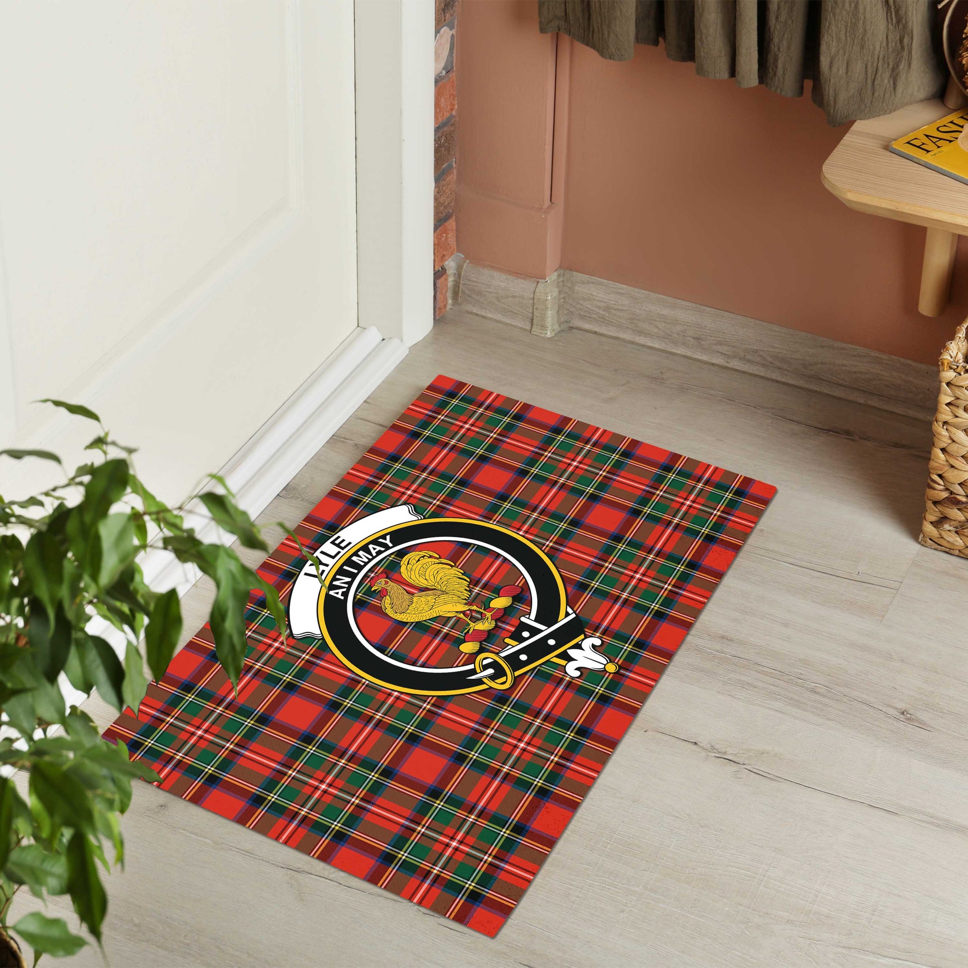 Lyle Tartan Rubber Doormat with Family Crest - Tartan Vibes Clothing