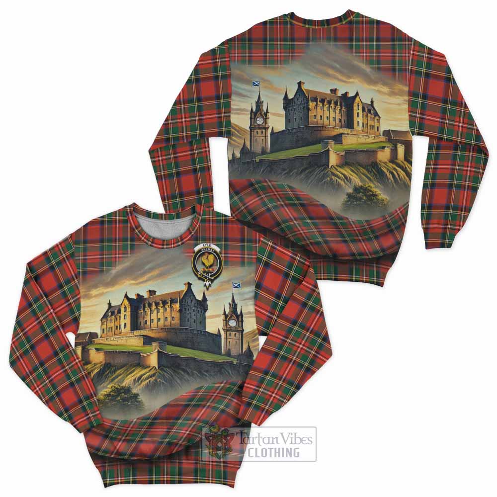 Lyle Tartan Family Crest Sweatshirt with Scottish Ancient Castle Style - Tartan Vibes Clothing