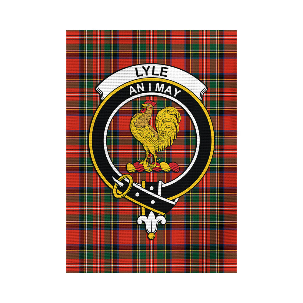 Lyle Tartan Garden Flag with Family Crest - Tartan Vibes Clothing
