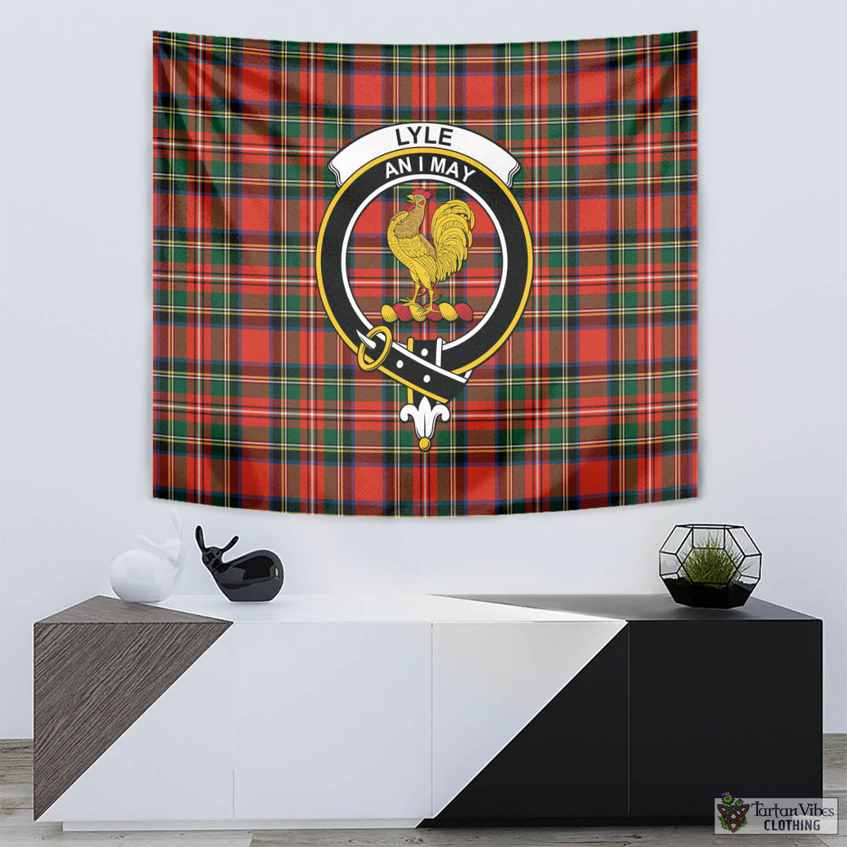 Lyle Tartan Tapestry Wall Hanging and Home Decor for Room with Family Crest - Tartan Vibes Clothing