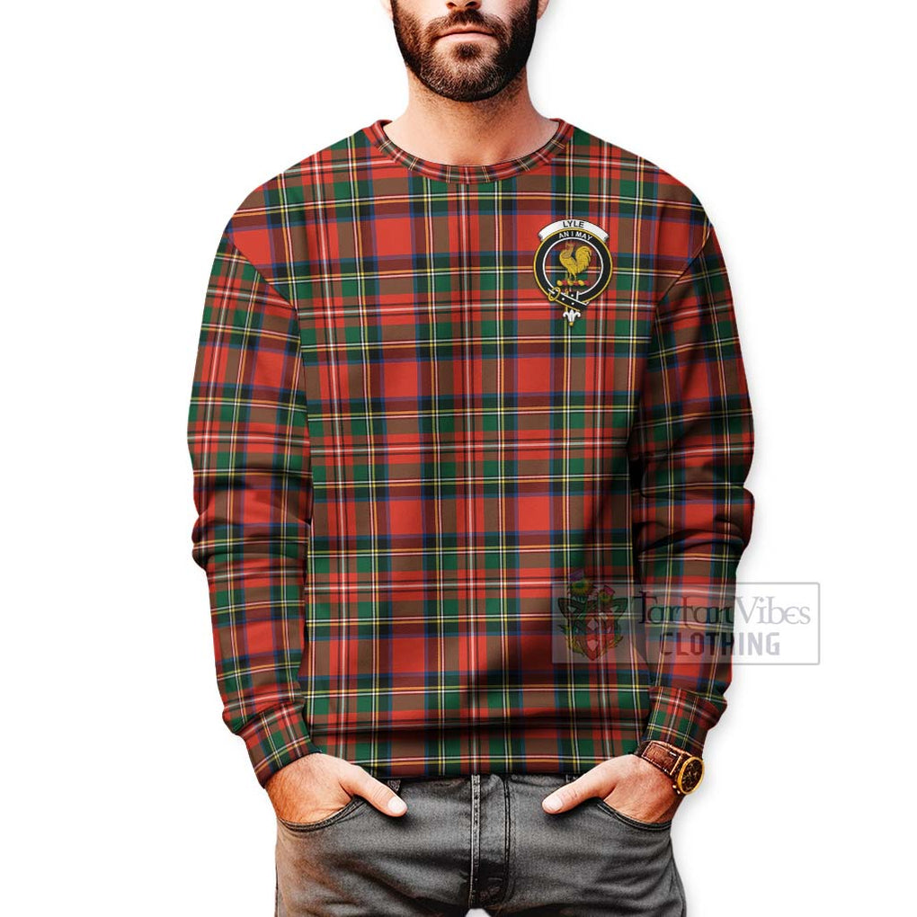 Lyle Tartan Sweatshirt with Family Crest Celtic Skull Style - Tartan Vibes Clothing