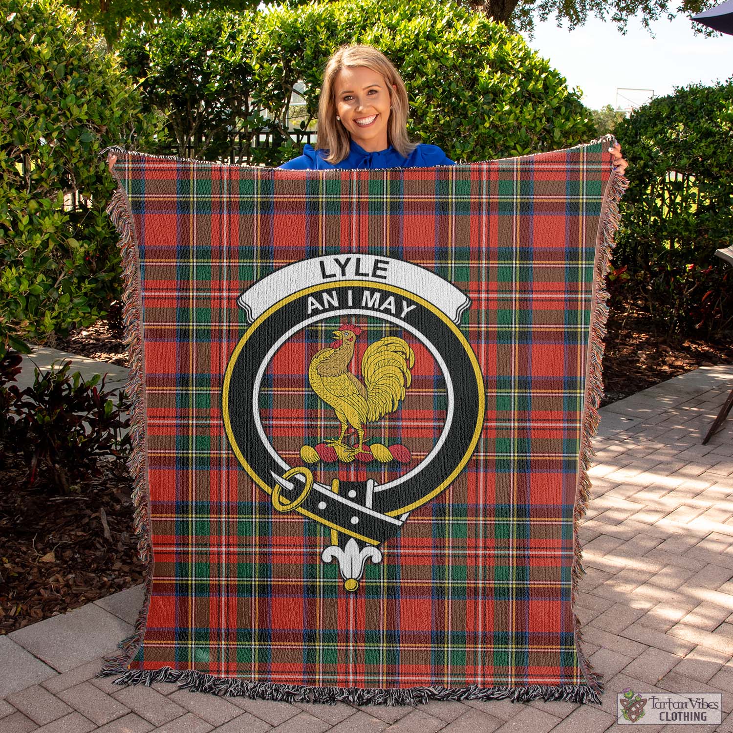 Tartan Vibes Clothing Lyle Tartan Woven Blanket with Family Crest