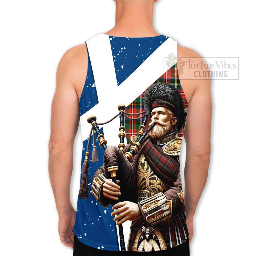 Lyle Tartan Men's Tank Top with Family Crest Scottish Bagpiper Vibes - Tartan Vibes Clothing