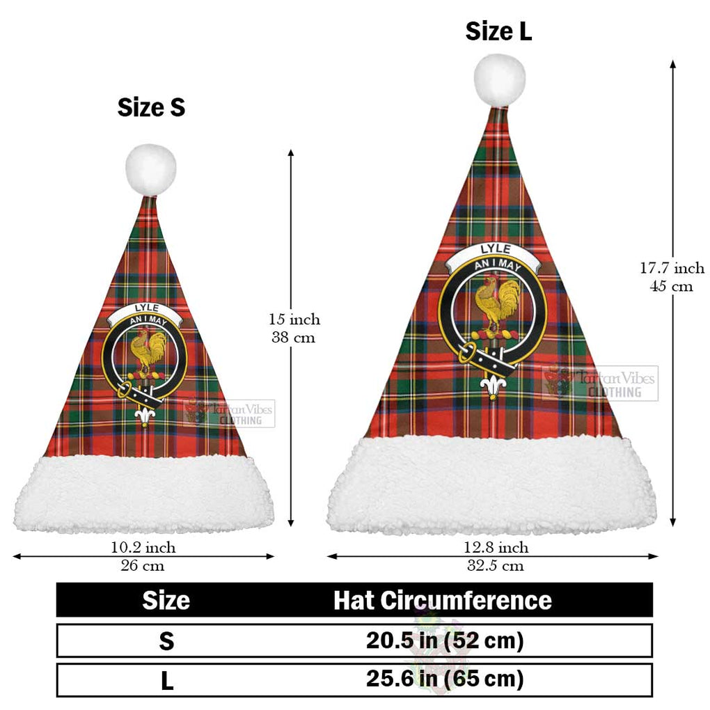 Lyle Tartan Christmas Santa Hats with Family Crest Christmas Hat L 25.6in (65cm) - Tartan Vibes Clothing