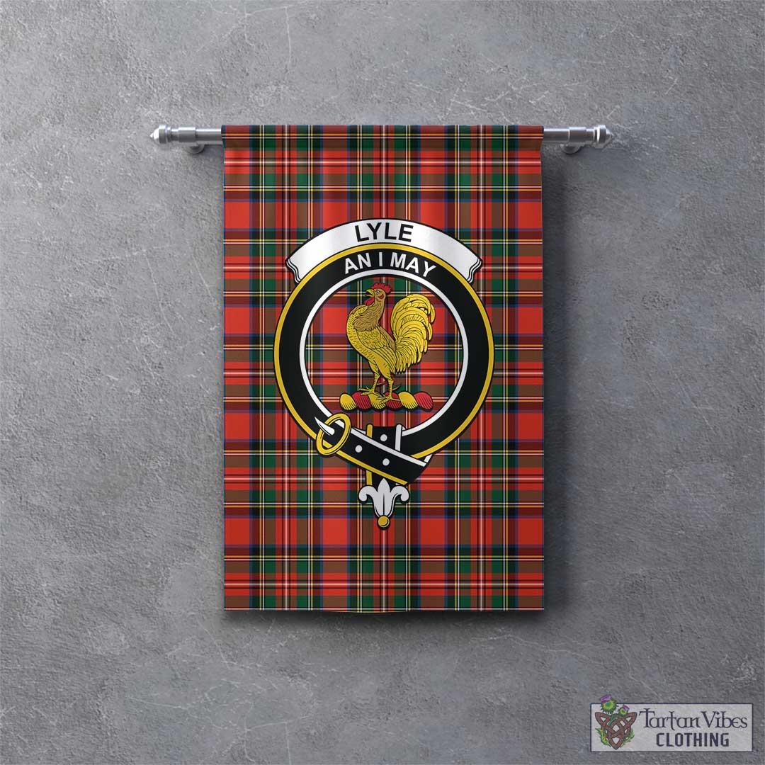 Lyle Tartan Gonfalon, Tartan Banner with Family Crest - Tartan Vibes Clothing