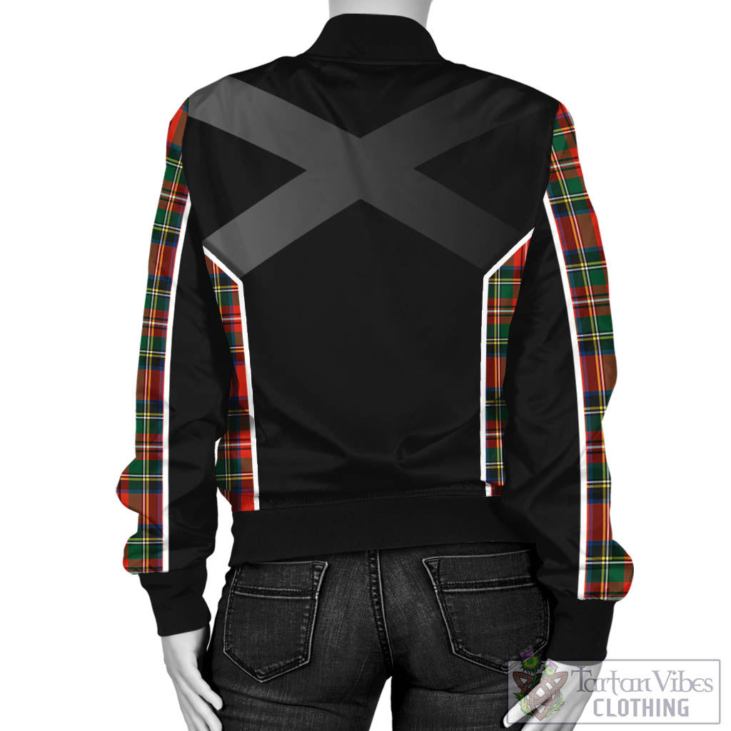 Tartan Vibes Clothing Lyle Tartan Bomber Jacket with Family Crest and Scottish Thistle Vibes Sport Style