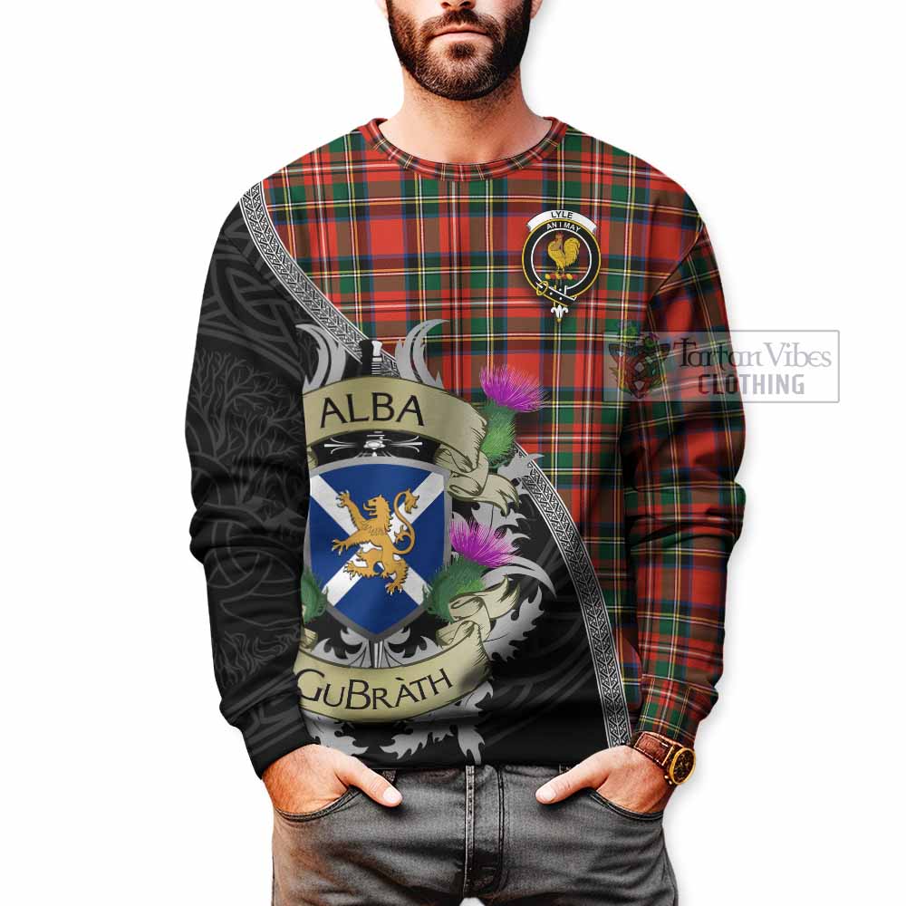 Lyle Tartan Family Crest Sweatshirt Lion Rampant Royal Thistle Shield Celtic Inspired - Tartan Vibes Clothing