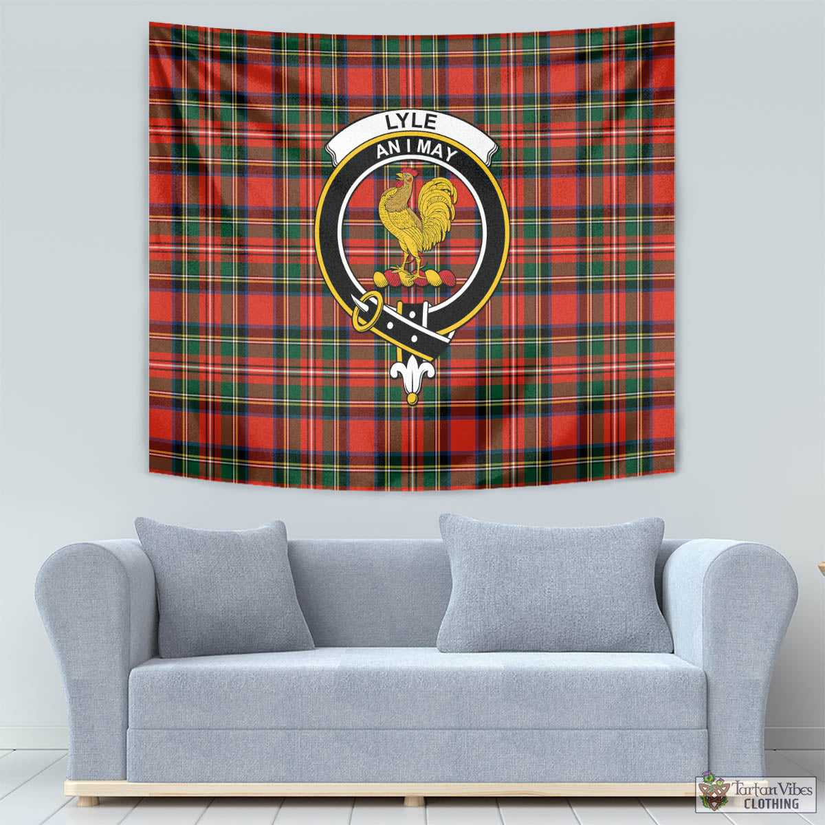 Lyle Tartan Tapestry Wall Hanging and Home Decor for Room with Family Crest - Tartan Vibes Clothing