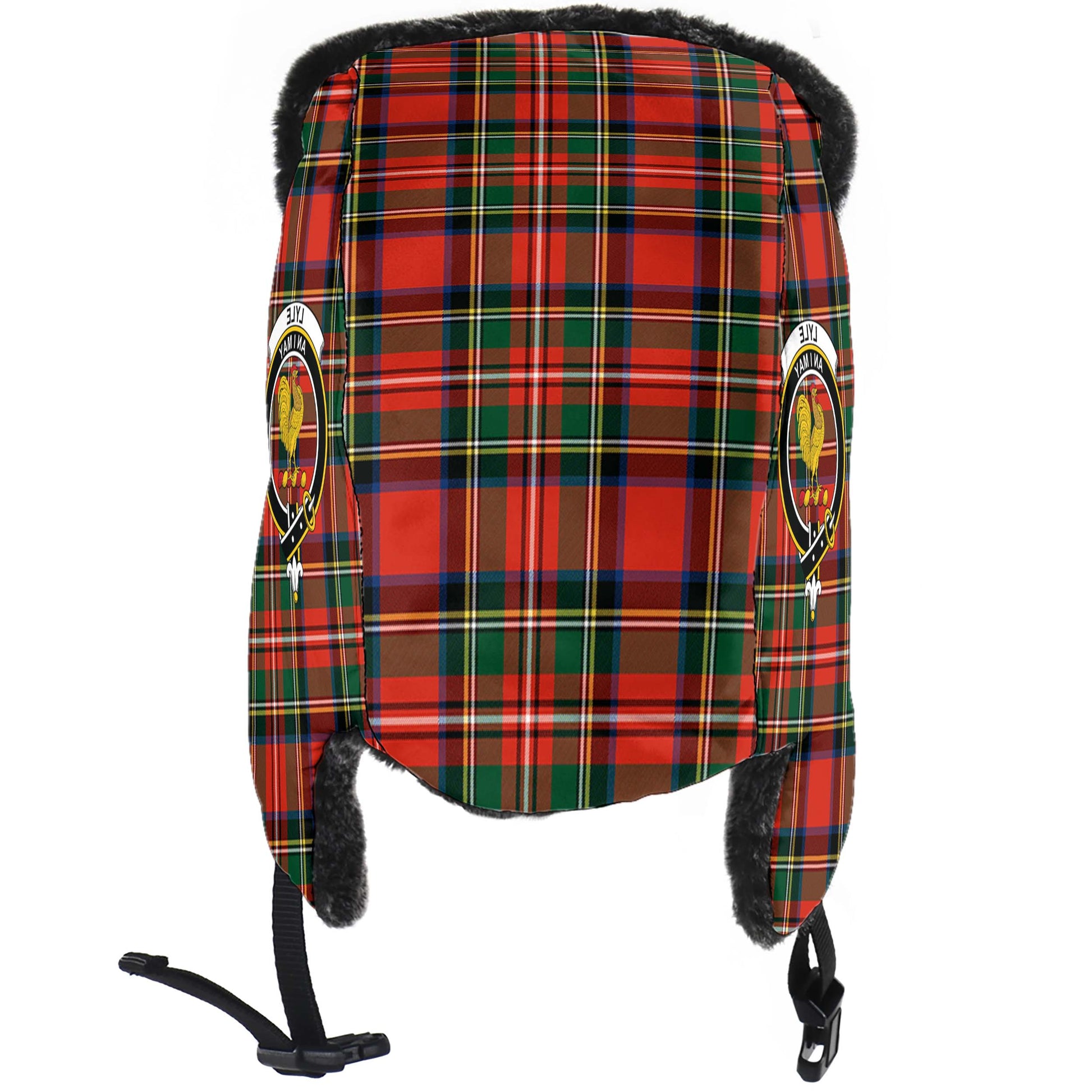 Lyle Tartan Winter Trapper Hat with Family Crest - Tartan Vibes Clothing