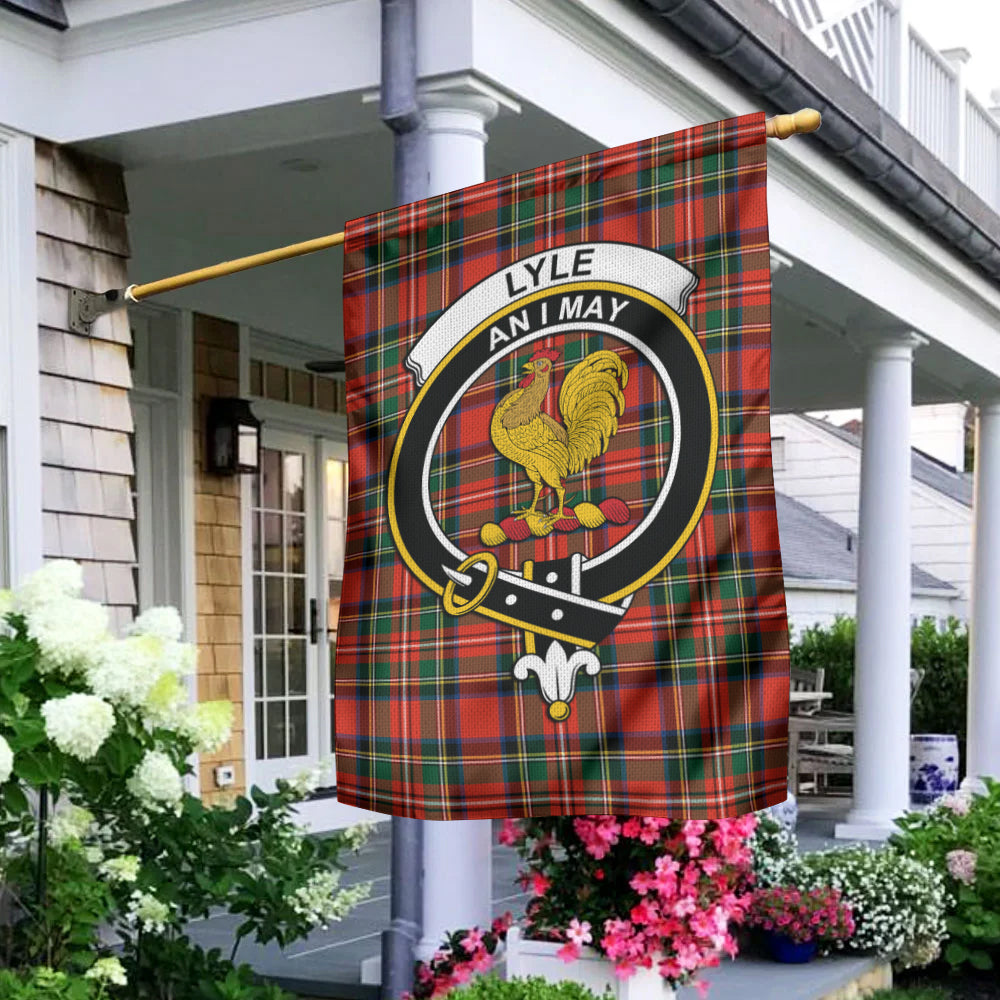 Lyle Tartan Garden Flag with Family Crest - Tartan Vibes Clothing