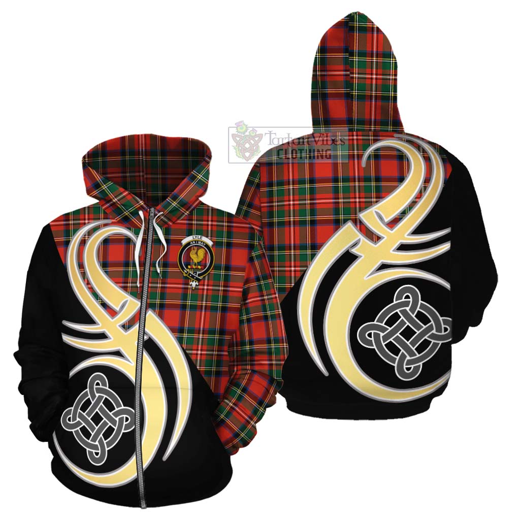 Lyle Tartan Cotton Hoodie with Family Crest and Celtic Symbol Style - Tartan Vibes Clothing