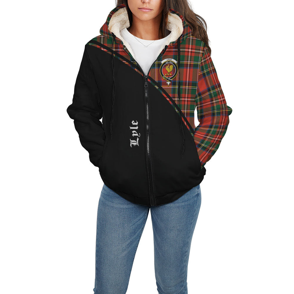 Lyle Tartan Sherpa Hoodie with Family Crest Curve Style - Tartan Vibes Clothing