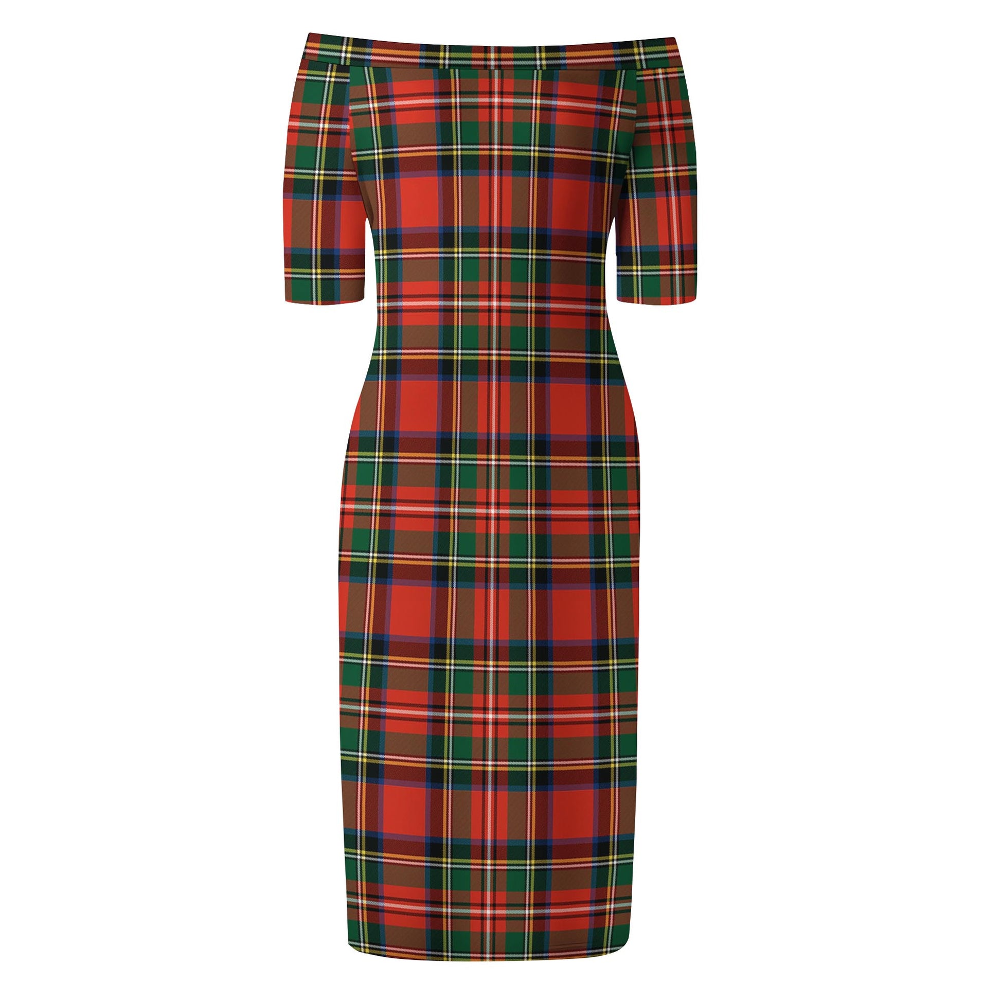 Lyle Tartan Off Shoulder Lady Dress - Tartan Vibes Clothing