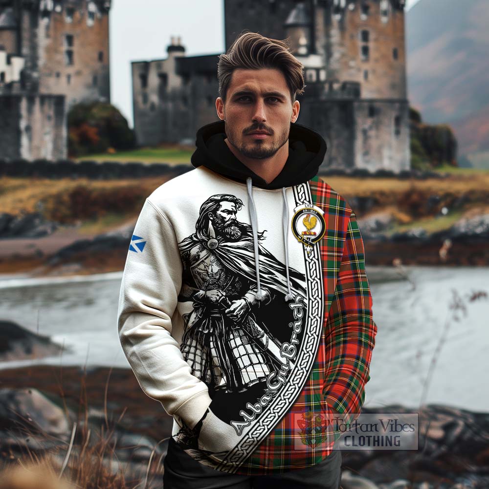 Lyle Tartan Clan Crest Cotton Hoodie with Highlander Warrior Celtic Style - Tartan Vibes Clothing