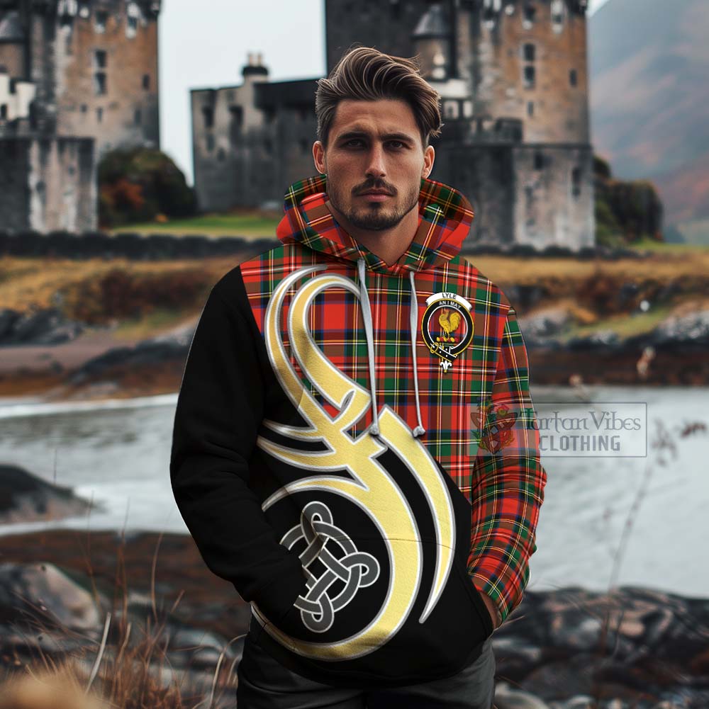 Lyle Tartan Cotton Hoodie with Family Crest and Celtic Symbol Style - Tartan Vibes Clothing