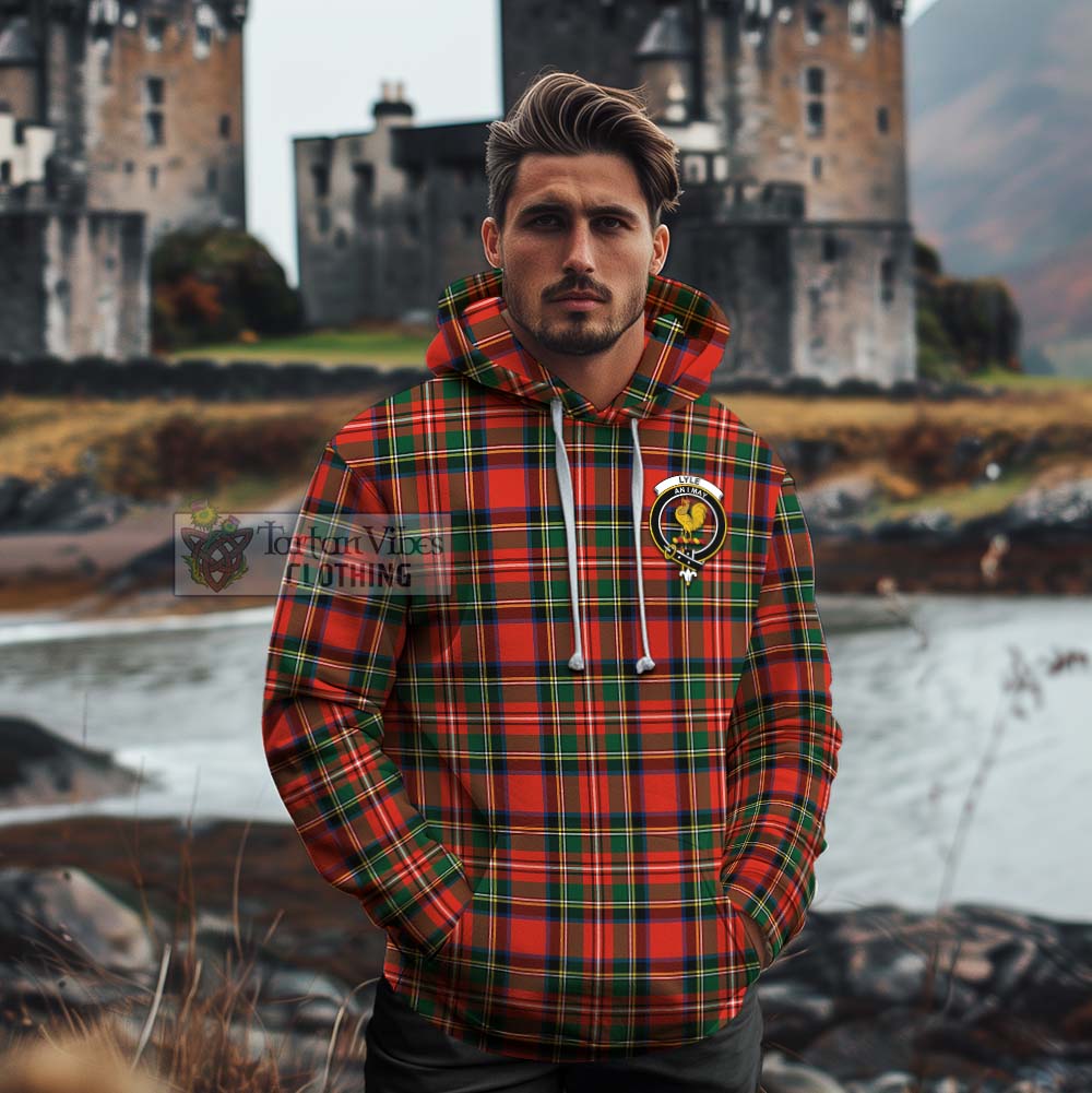 Lyle Tartan Cotton Hoodie with Family Crest Celtic Skull Style - Tartan Vibes Clothing