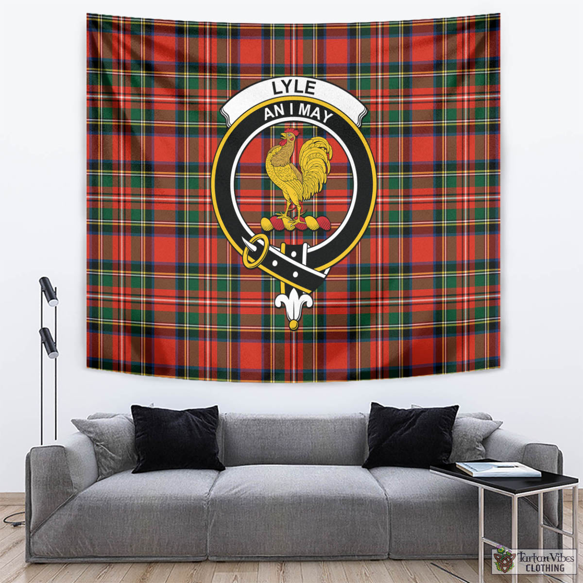 Lyle Tartan Tapestry Wall Hanging and Home Decor for Room with Family Crest - Tartan Vibes Clothing