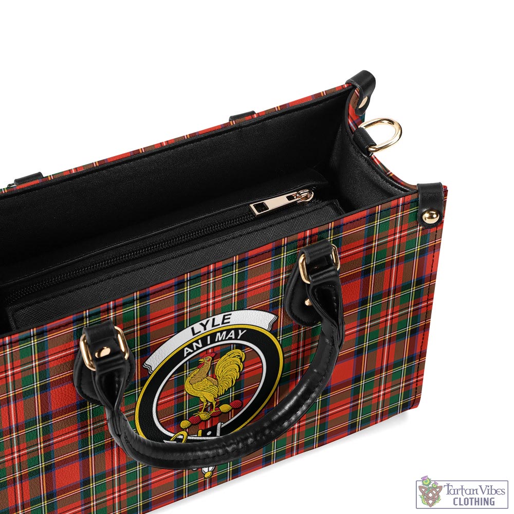 Lyle Tartan Luxury Leather Handbags with Family Crest - Tartan Vibes Clothing