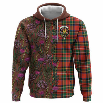 Lyle Family Crest Tartan Hoodie Scottish Thistle Flower Pattern Half Style - Tartan Vibes Clothing