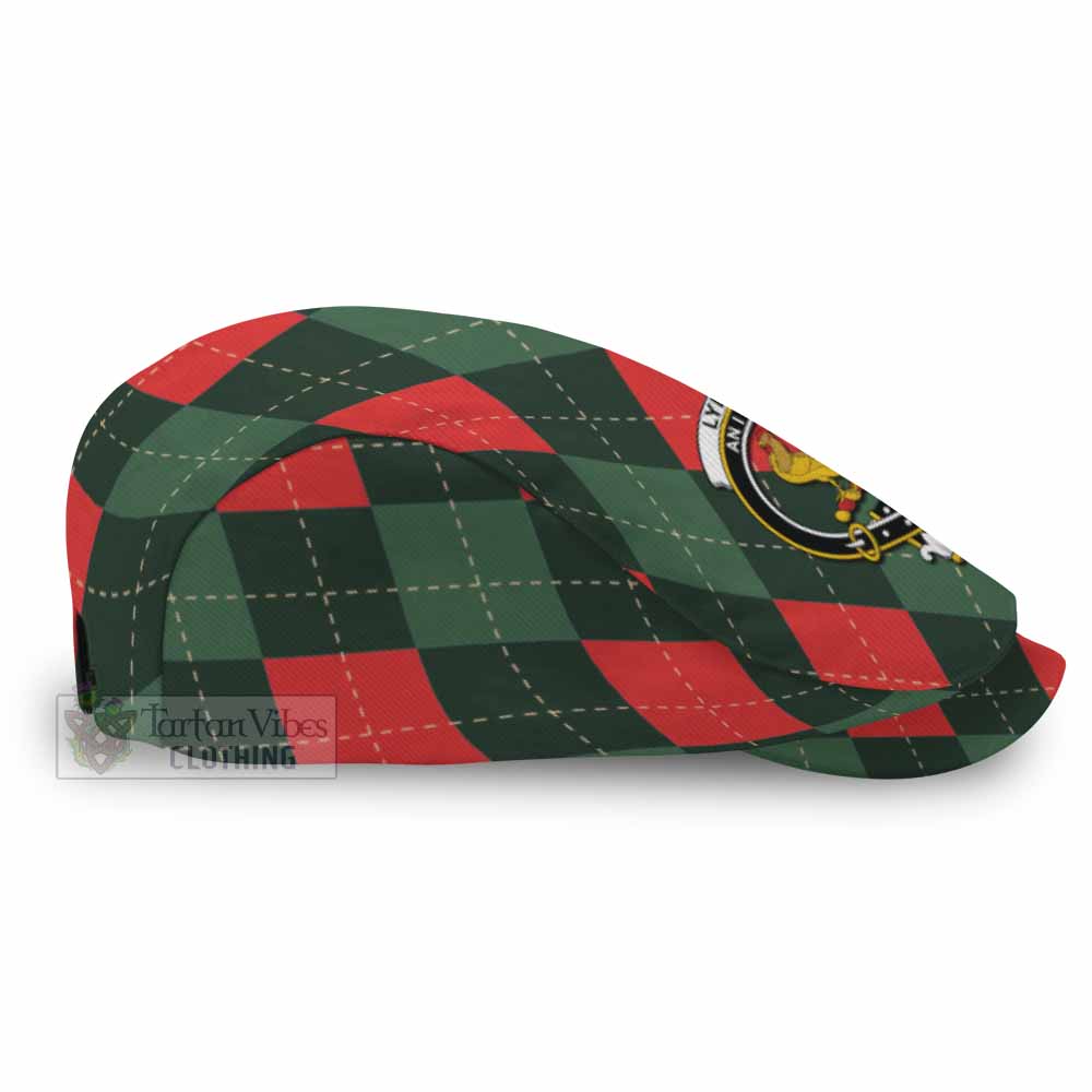Lyle Scottish Family Crest Flat Cap, Jeff Cap Argyle Plaid Christmas Style - Tartan Vibes Clothing
