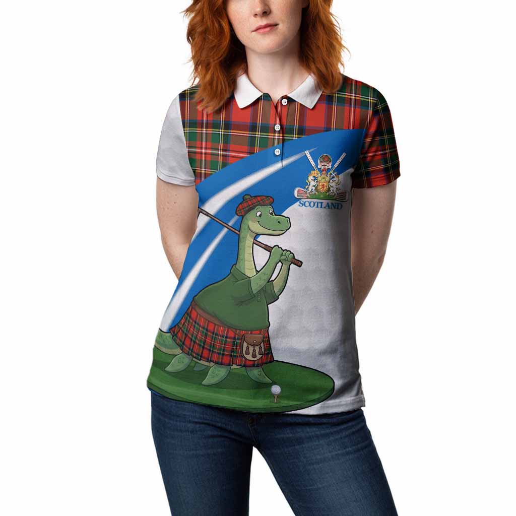 Lyle Tartan Crest Golf Nessie Women Polo Shirt Loch Ness Monster Sporty Style
