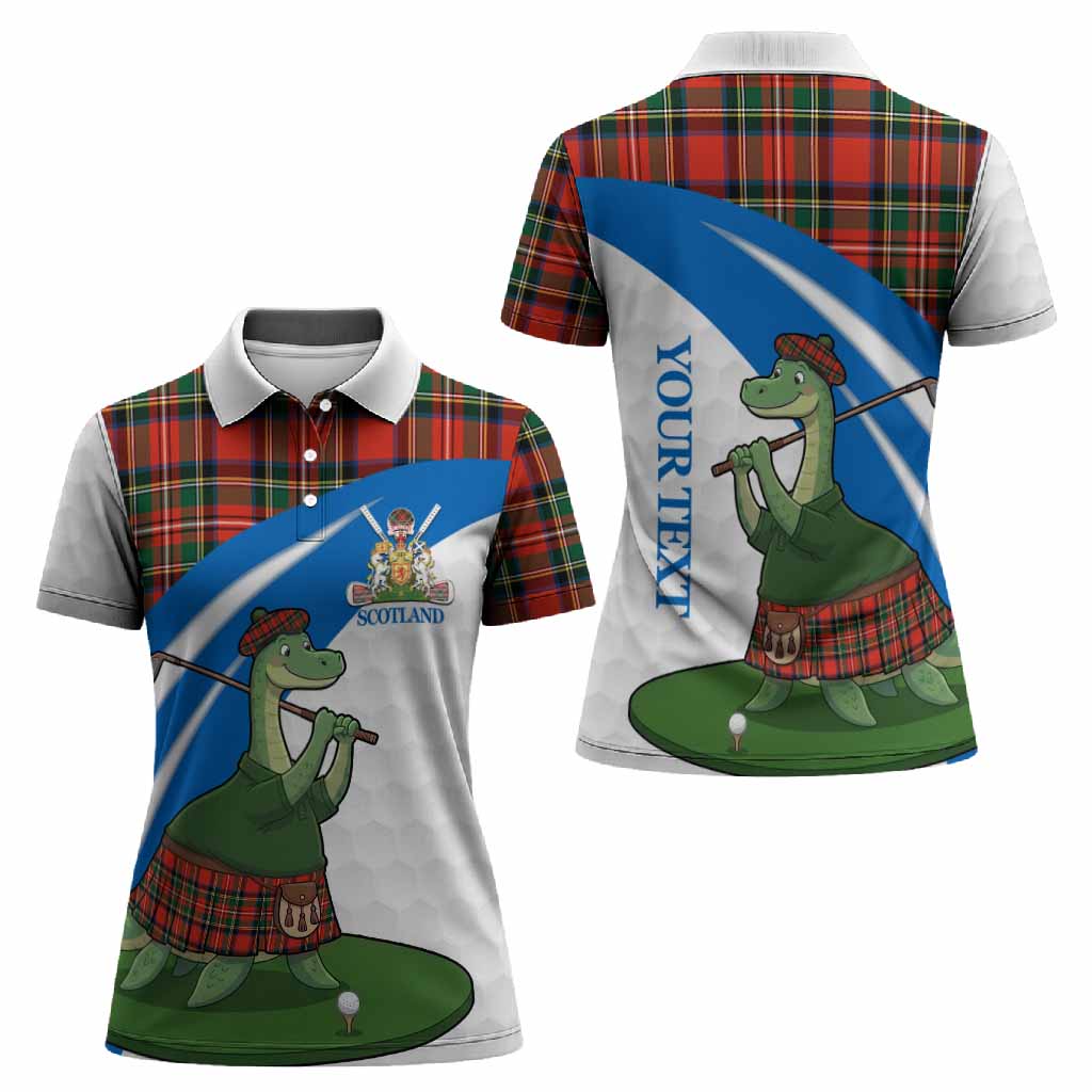 Lyle Tartan Crest Golf Nessie Women Polo Shirt Loch Ness Monster Sporty Style