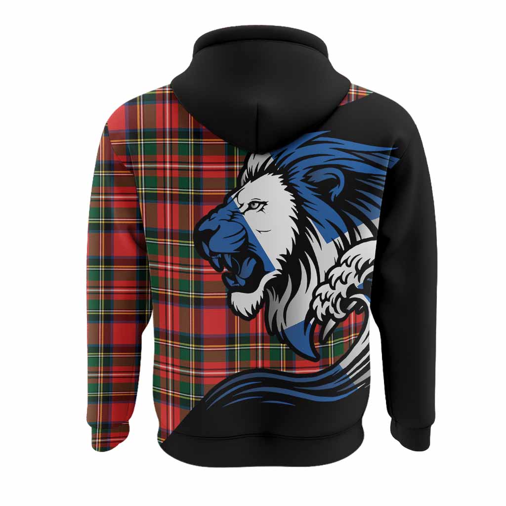Lyle Tartan Crest Hoodie Scottish Golden Lions Wave Flow