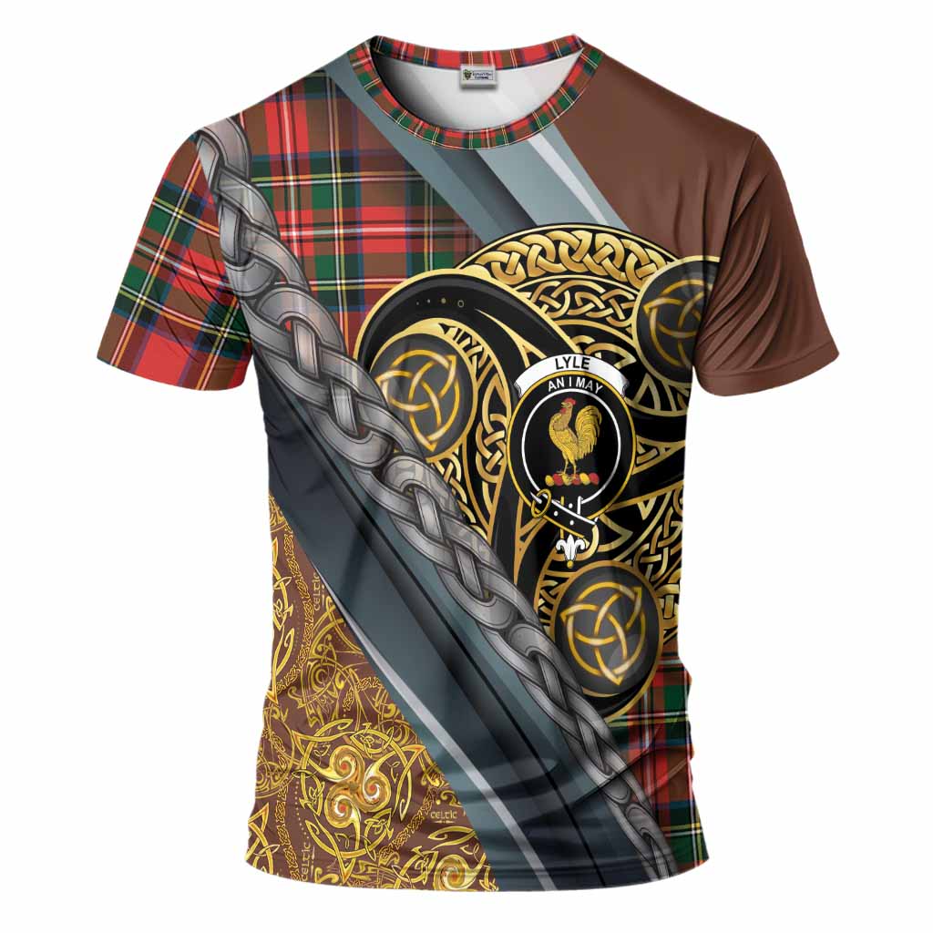 Lyle Tartan Crest T-Shirt Scottish Triskele Celtic