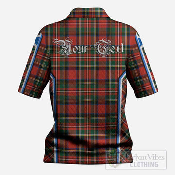 Lyle Tartan Crest Women’s Polo Sweater Top Scotland Coat of Arm Flag Style