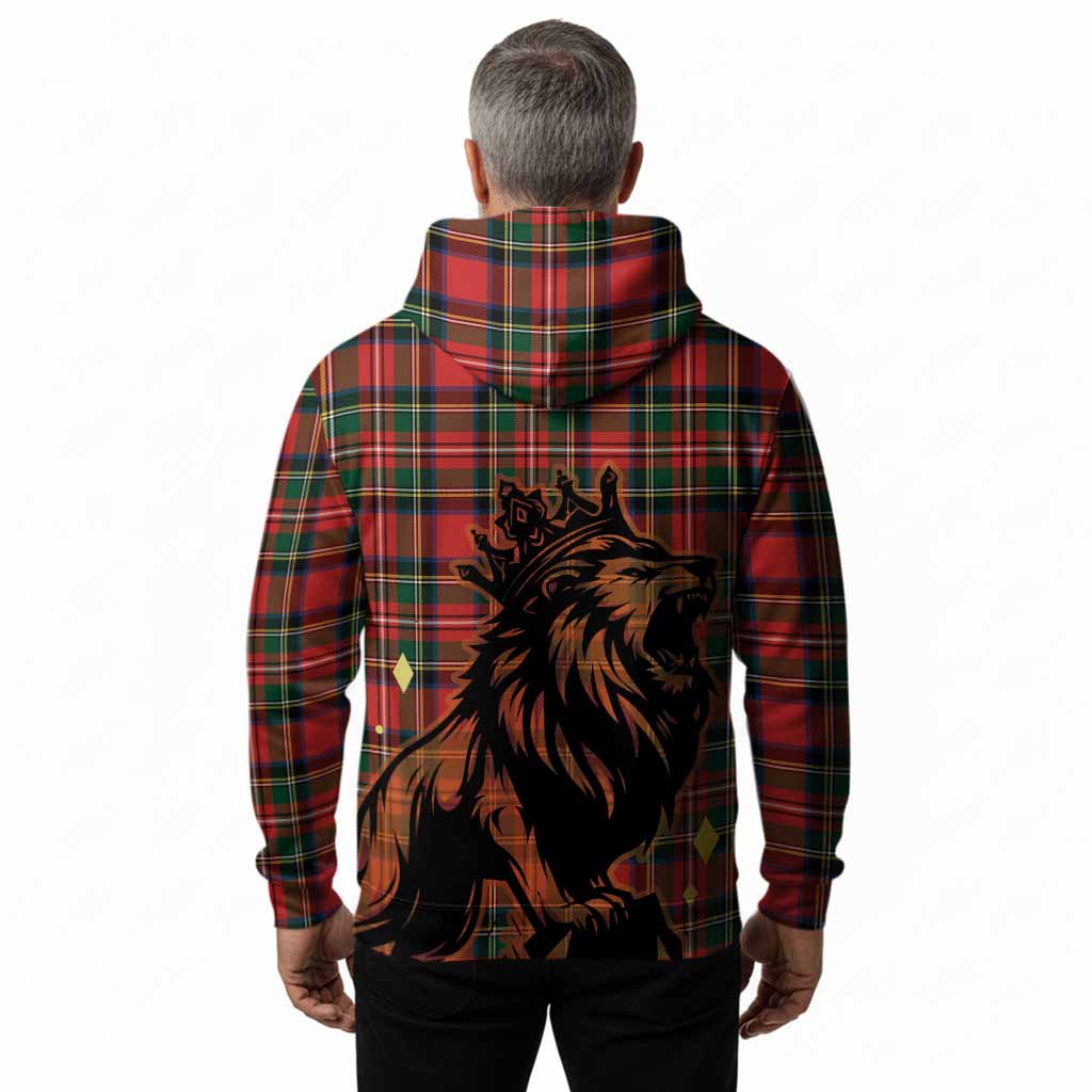 Lyle Tartan Family Crest Hoodie Crowned Lion Roaring