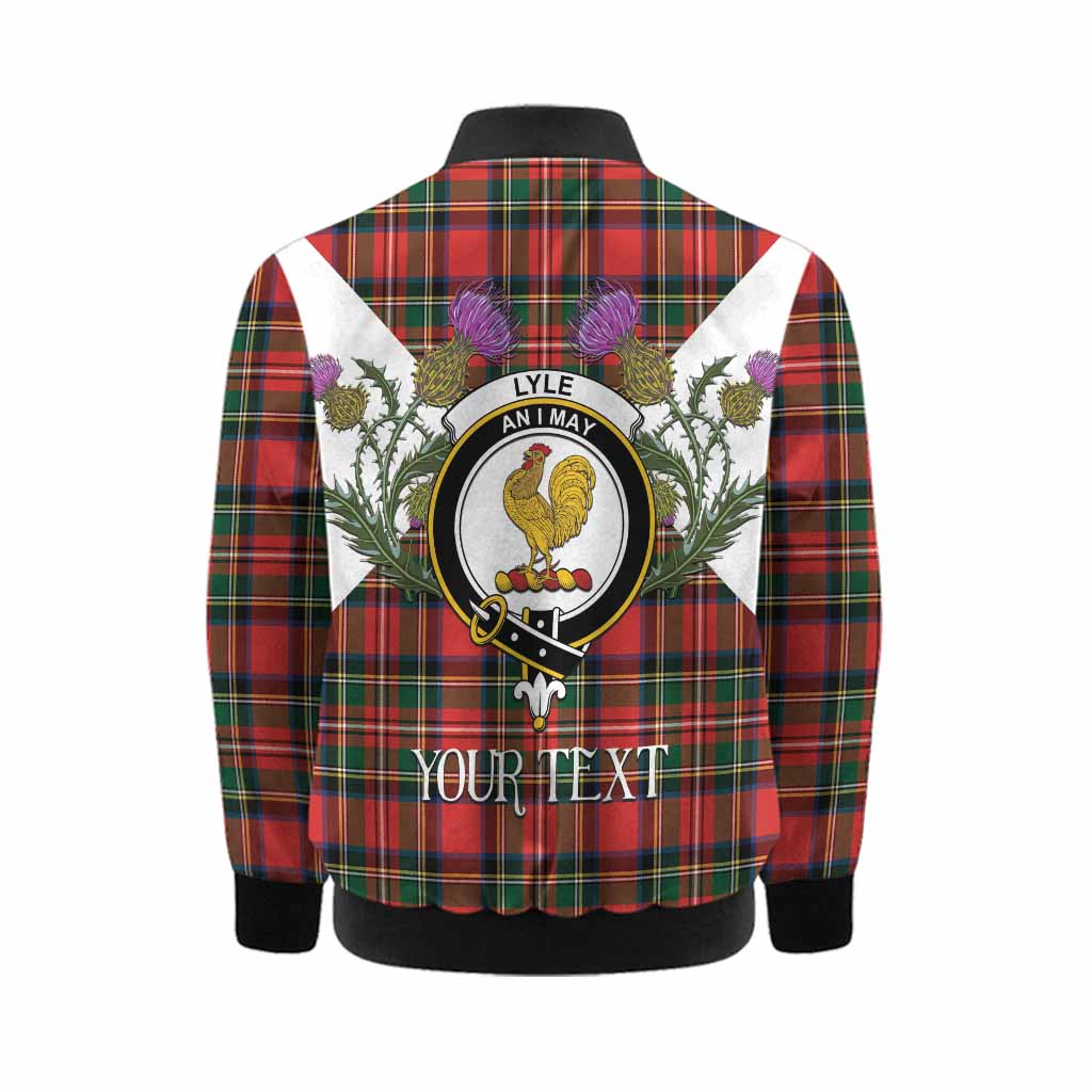 Lyle Tartan Family Crest Kid Bomber Jacket Scottish Burns Night Thistle Floral