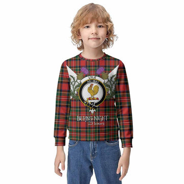 Lyle Tartan Family Crest Kid Knitted Sweatshirt Scottish Burns Night Thistle Floral