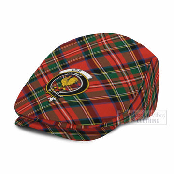 Lyle Tartan Flat Cap, Jeff Cap Cross Style with Family Crest