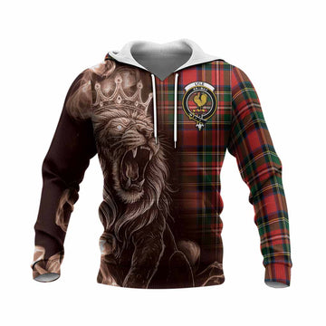 Lyle Tartan Knitted Hoodie Roaring Lion Heritage