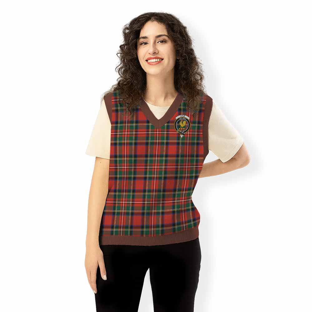 Lyle Tartan Knitted V-Neck Vest with Family Crest - Tartan Vibes Clothing