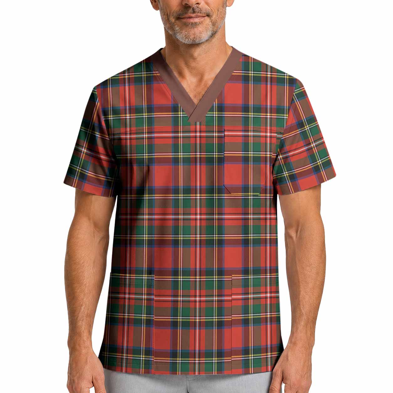 Lyle Tartan Scrub Top XL - Tartan Vibes Clothing