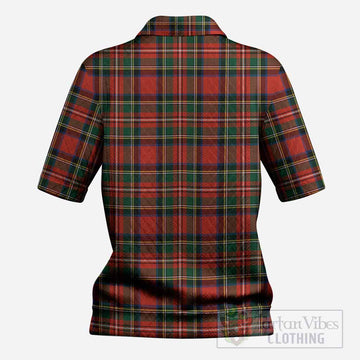Lyle Tartan Women’s Polo Sweater Top with Family Crest