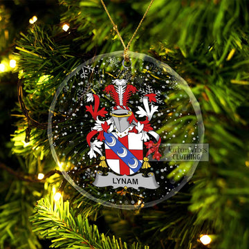 Lynam Irish Clan Christmas Glass Ornament with Coat of Arms