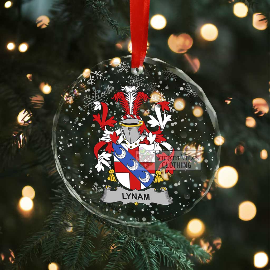 Lynam Irish Clan Christmas Glass Ornament with Coat of Arms - 2D-tartanvibesclothing