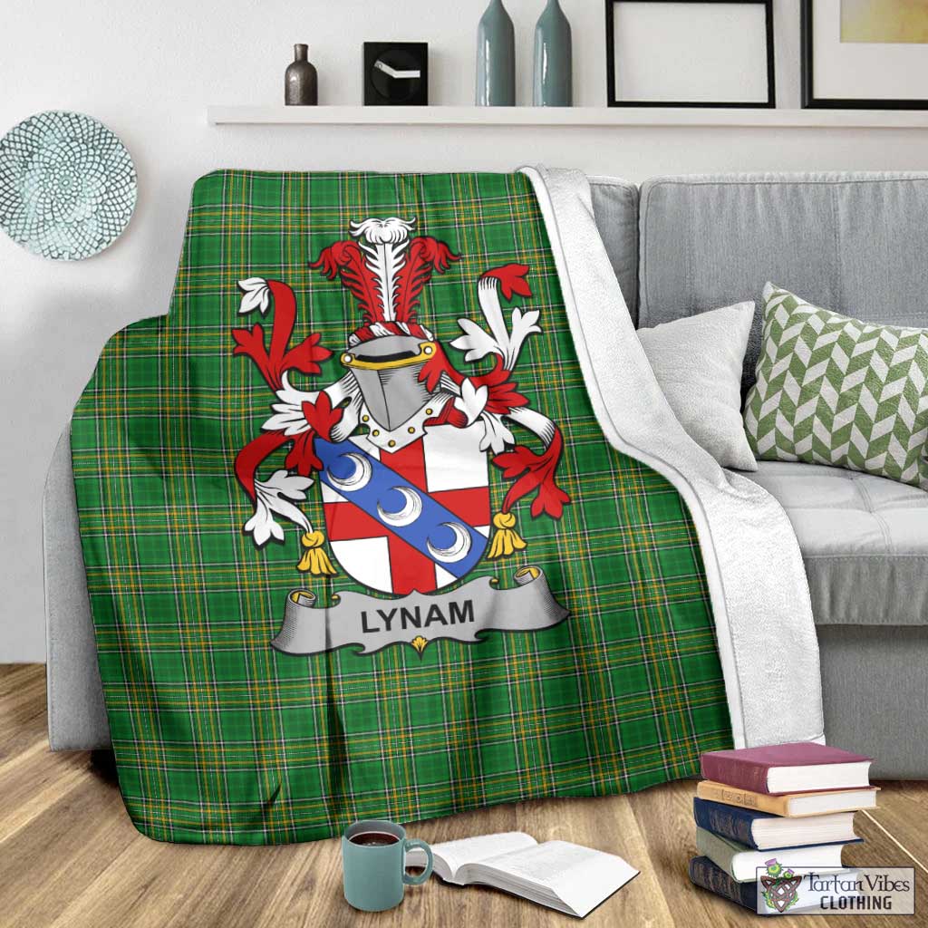 Lynam Irish Clan Tartan Blanket with Coat of Arms - Tartan Vibes Clothing