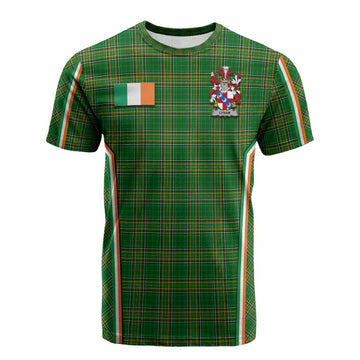Lynam Irish Clan Coat of Arm Tartan Cotton T-shirt Flag Style