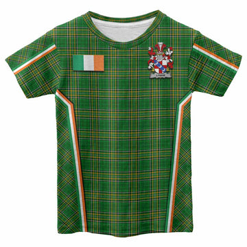 Lynam Irish Clan Coat of Arm Tartan Kid T-shirt Flag Style