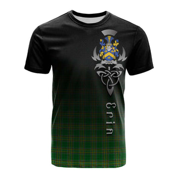 Tartan Vibes Clothing Lynch Irish Clan Cotton T-shirt with Coat of Arms Erin Go Bragh Celtic Inspired