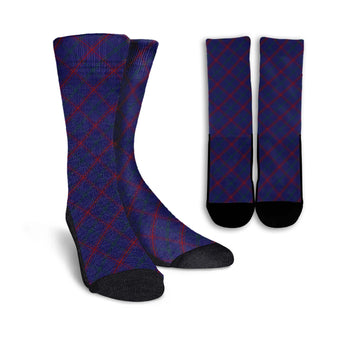 Lynch Tartan Crew Socks Cross Tartan Style - Tartanvibesclothing