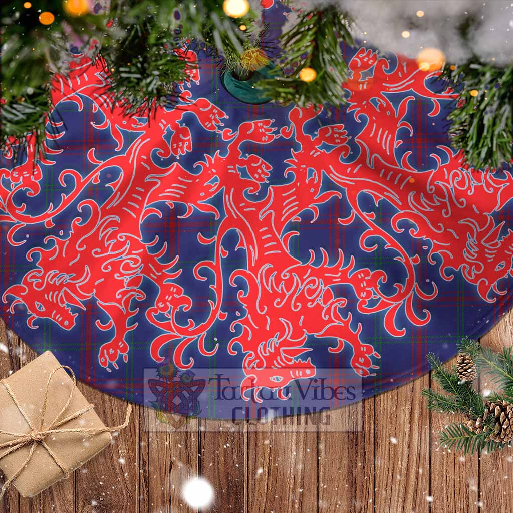 Lynch Tartan Christmas Tree Skirt Lion Rampant Style - Tartan Vibes Clothing