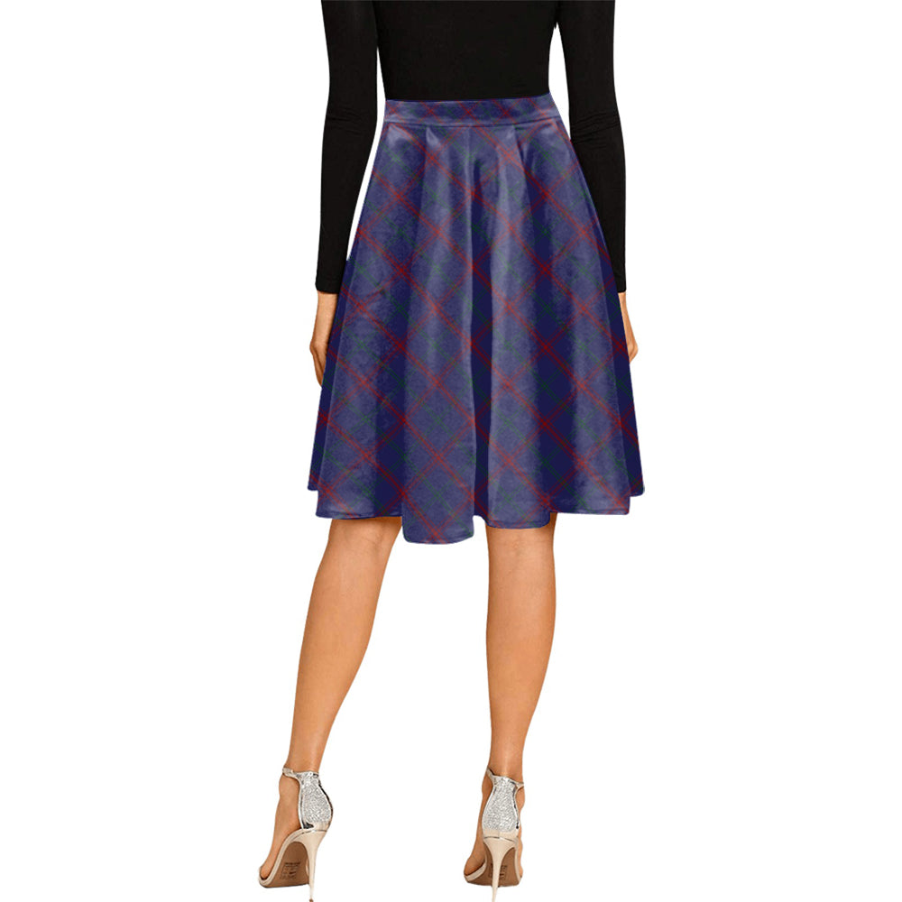 Lynch Tartan Melete Pleated Midi Skirt Cross Style - Tartan Vibes Clothing