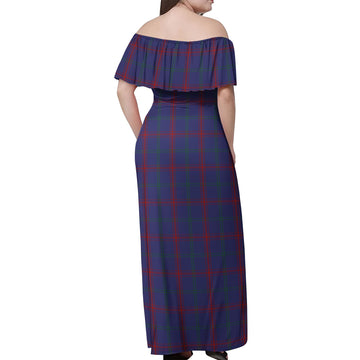 Lynch Tartan Off Shoulder Long Dress - Tartan Vibes Clothing