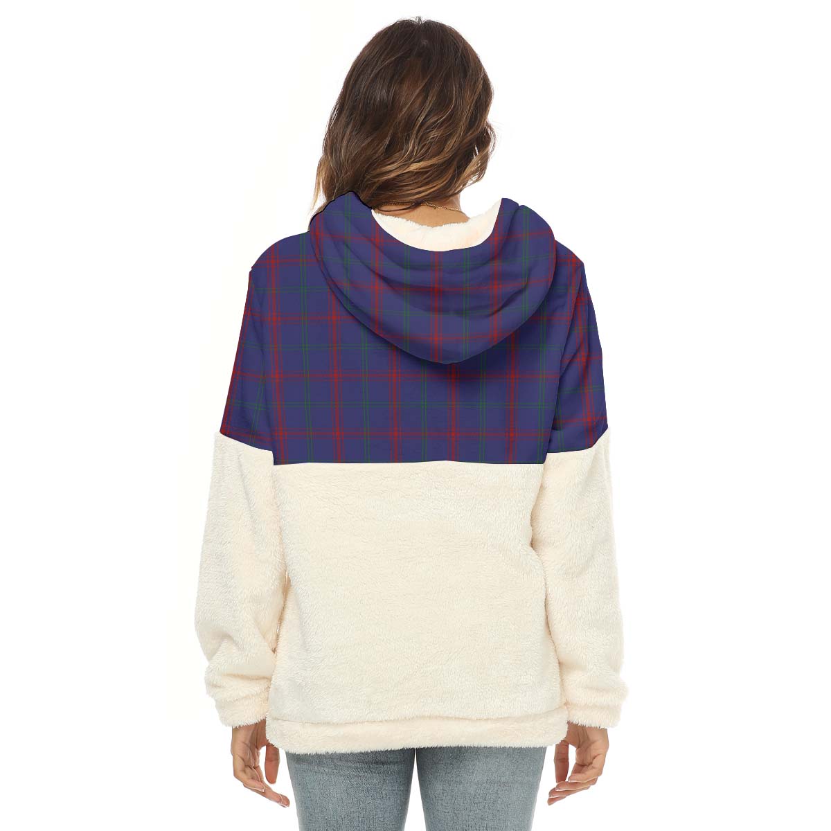 Lynch Tartan Half Style Women's Borg Fleece Hoodie with Half Zip - Tartan Vibes Clothing