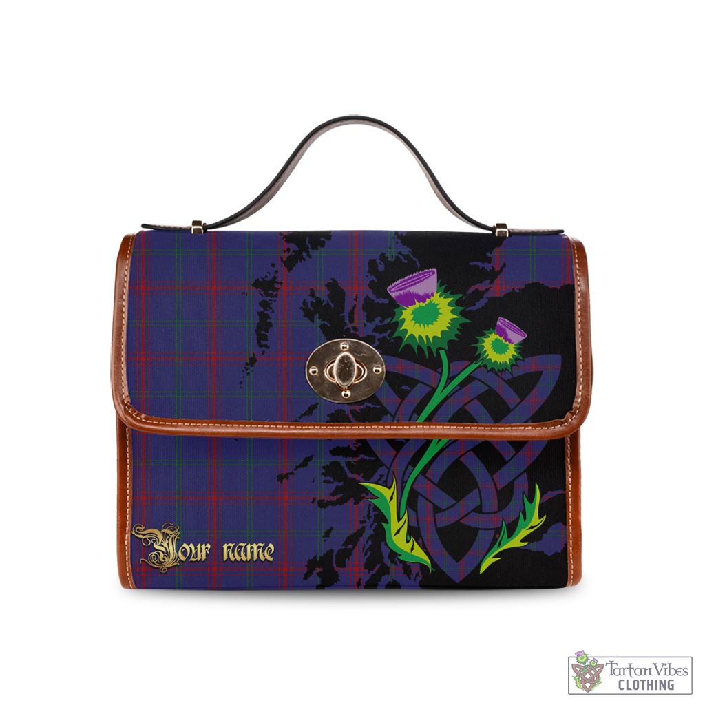 Tartan Vibes Clothing Lynch Tartan Waterproof Canvas Bag with Scotland Map and Thistle Celtic Accents